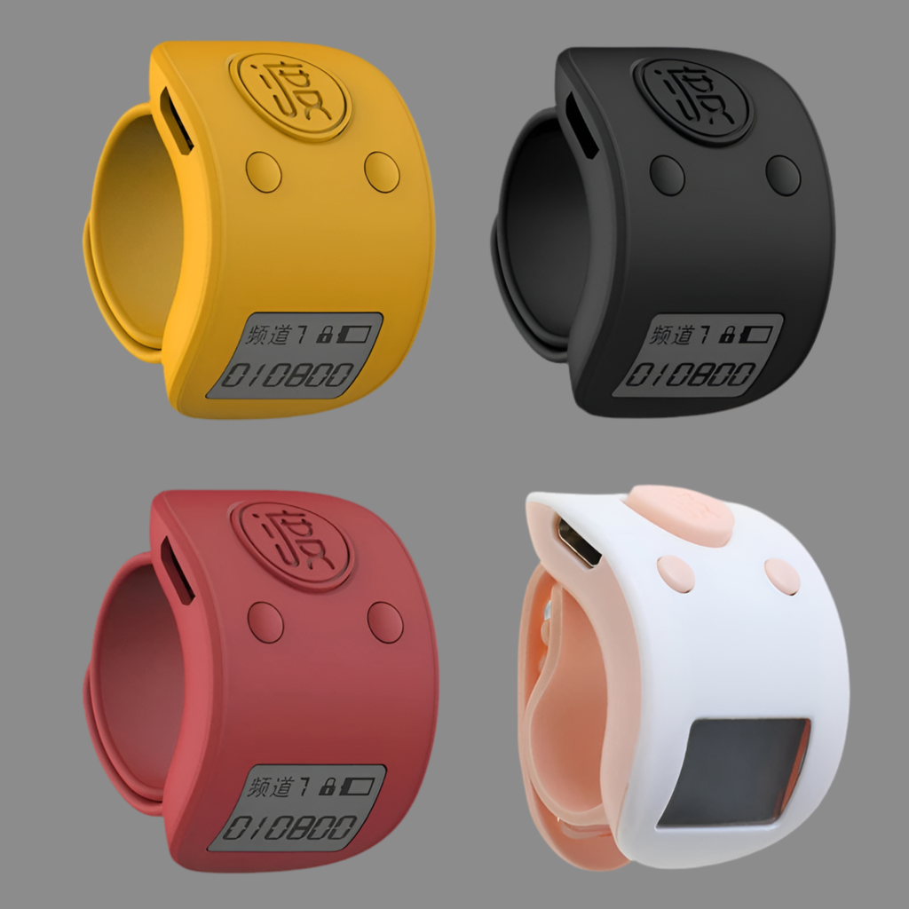 Mini numérique LCD électronique anneau de doigt compteur à main compteur de prière à 9 chiffres compteurs rechargeables Clicker cadeau