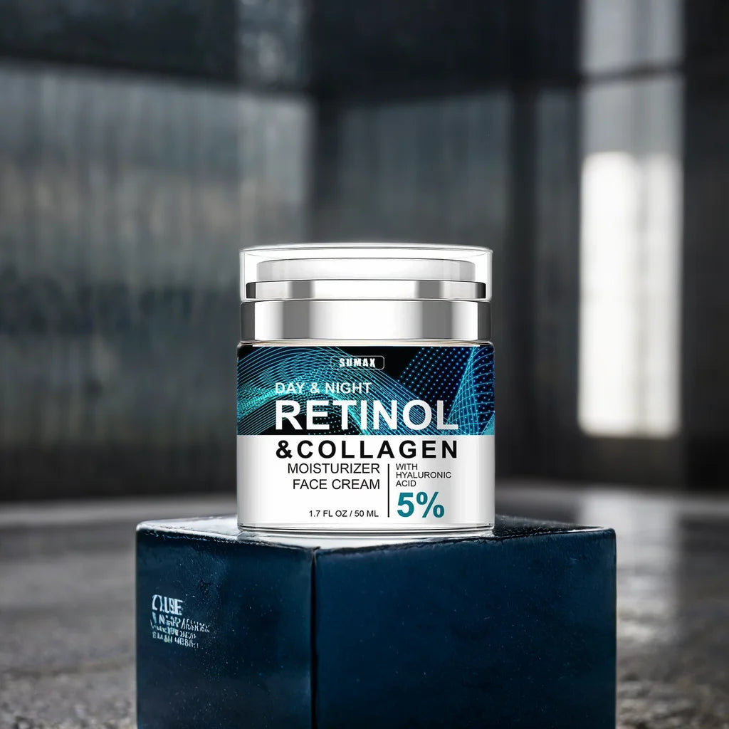 Rétinol Crème pour le visage anti-âge Hydratant Dérivant Collagène Crèmes à l’acide hyaluronique Soins de la peau 50ML