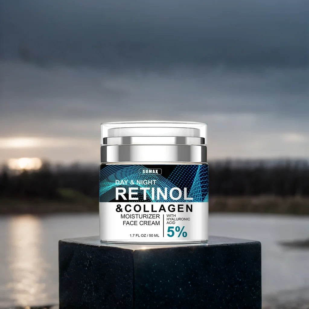 Rétinol Crème pour le visage anti-âge Hydratant Dérivant Collagène Crèmes à l’acide hyaluronique Soins de la peau 50ML