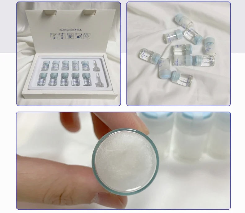 Sérum coréen pour le visage à base de protéines de soie hydrolysées et de collagène.