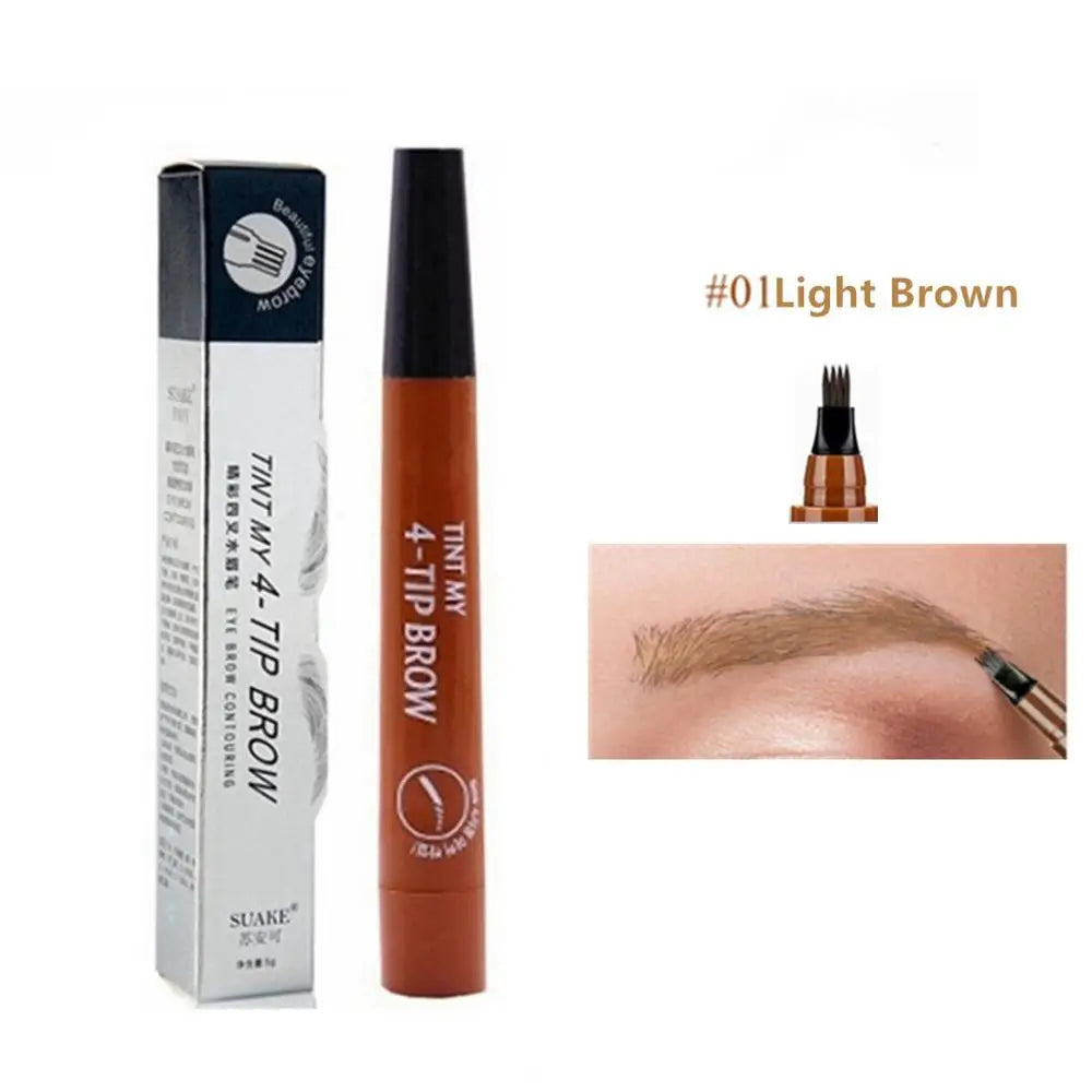5 Couleurs Crayon à Sourcils Imperméable 4 Fourche Pointe Sourcil Tatouage Longue Durée Naturel Foncé Brun.