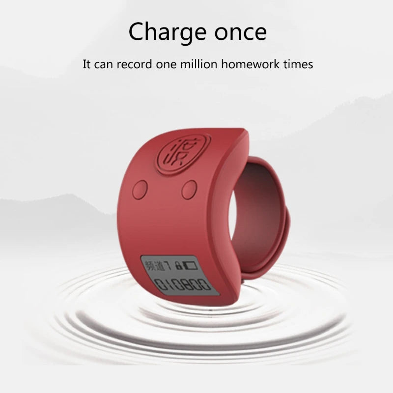 Mini numérique LCD électronique anneau de doigt compteur à main compteur de prière à 9 chiffres compteurs rechargeables Clicker cadeau