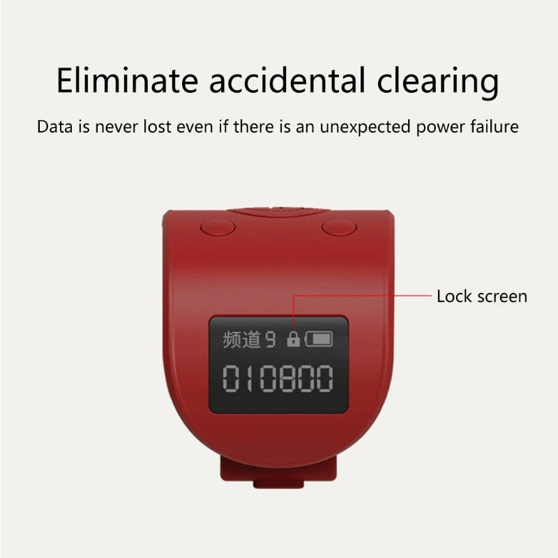 Mini numérique LCD électronique anneau de doigt compteur à main compteur de prière à 9 chiffres compteurs rechargeables Clicker cadeau