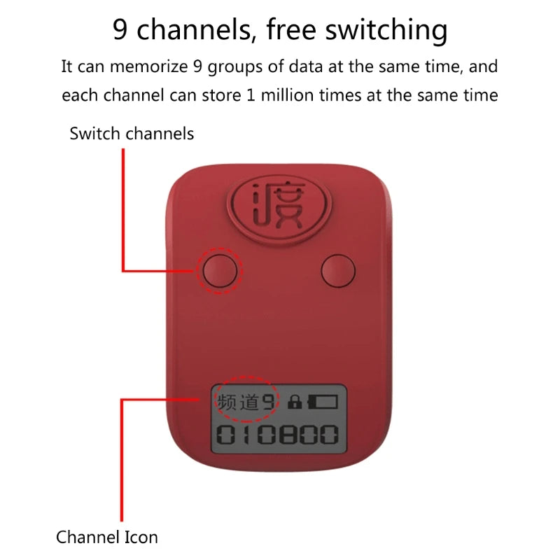 Mini numérique LCD électronique anneau de doigt compteur à main compteur de prière à 9 chiffres compteurs rechargeables Clicker cadeau