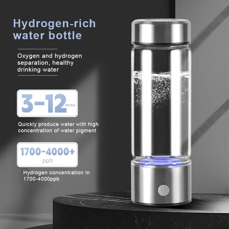 YenvQee 2025 Nouveau corps en verre SPE/PEM Bouteille de générateur d'eau électrolytique alcaline riche en hydrogène