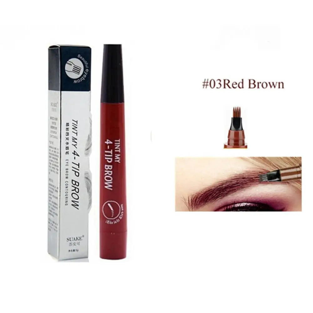 5 Couleurs Crayon à Sourcils Imperméable 4 Fourche Pointe Sourcil Tatouage Longue Durée Naturel Foncé Brun.