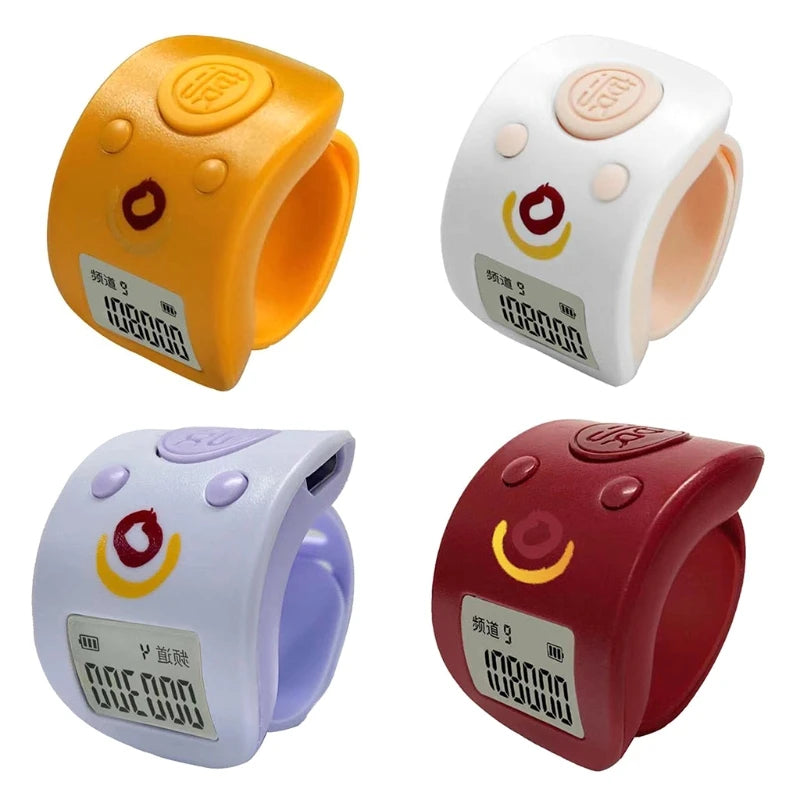 Mini numérique LCD électronique anneau de doigt compteur à main compteur de prière à 9 chiffres compteurs rechargeables Clicker cadeau