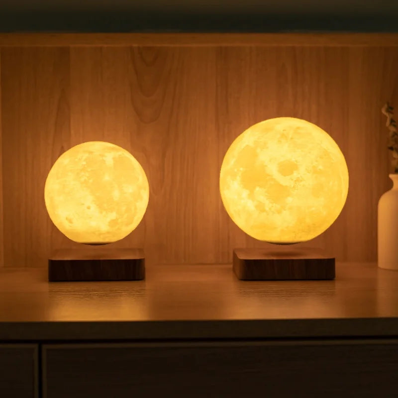 Télécommande de lévitation magnétique 3 couleurs 14cm Impression 3D Rechargeable Veilleuse Lune