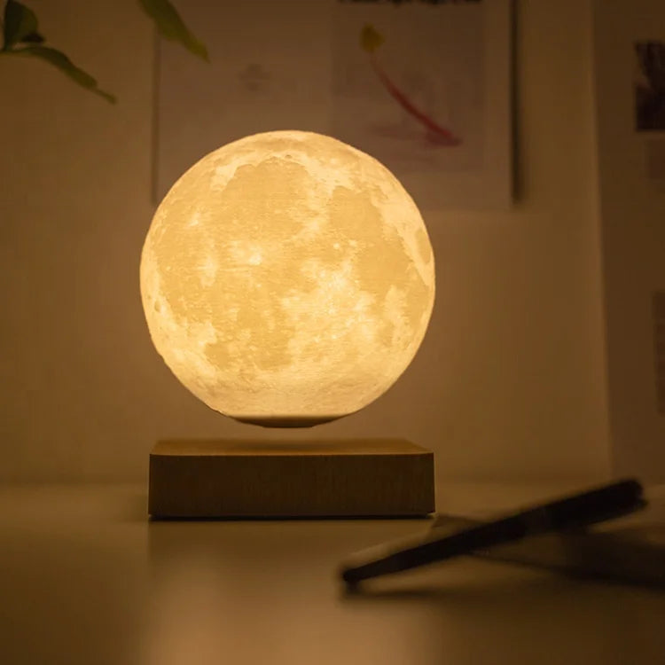 Télécommande de lévitation magnétique 3 couleurs 14cm Impression 3D Rechargeable Veilleuse Lune