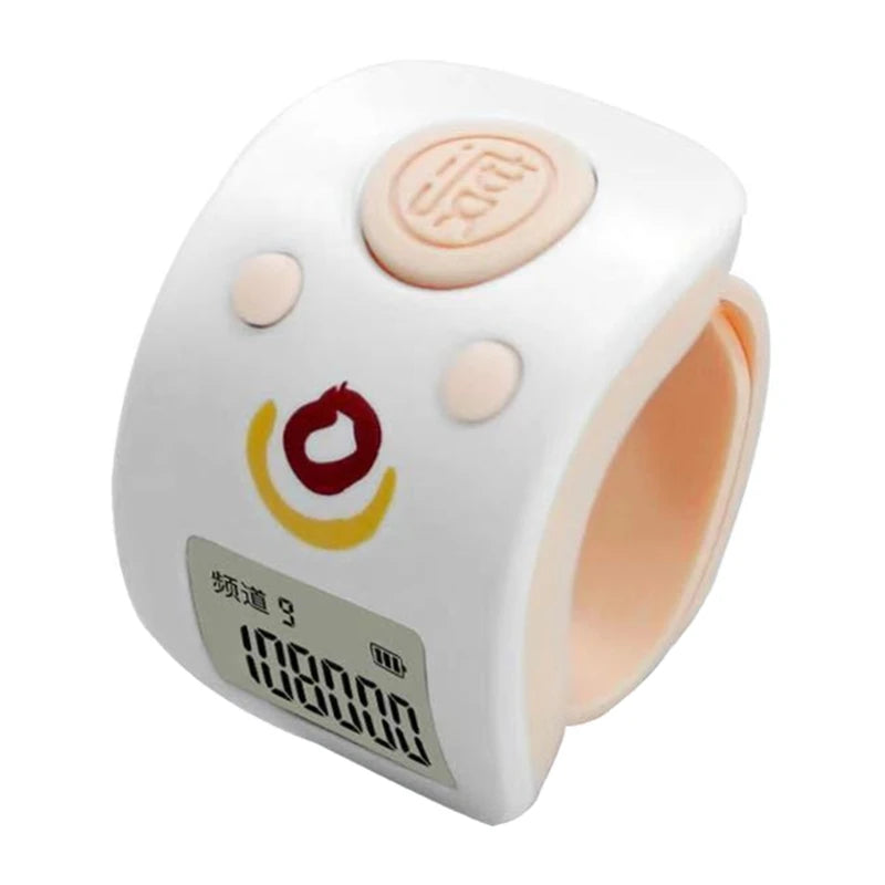 Mini numérique LCD électronique anneau de doigt compteur à main compteur de prière à 9 chiffres compteurs rechargeables Clicker cadeau