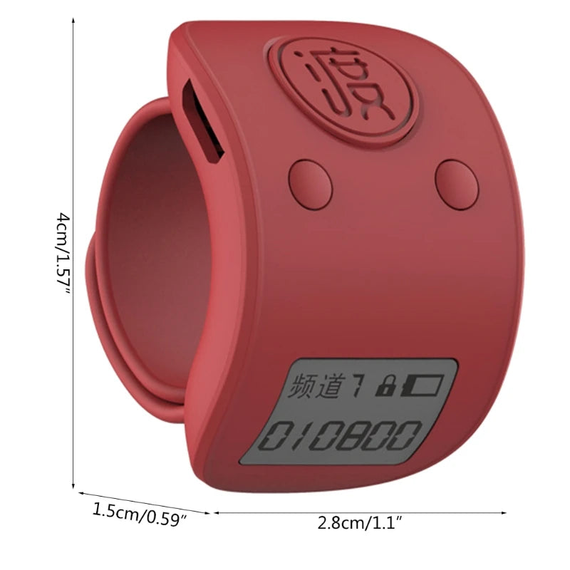Mini numérique LCD électronique anneau de doigt compteur à main compteur de prière à 9 chiffres compteurs rechargeables Clicker cadeau