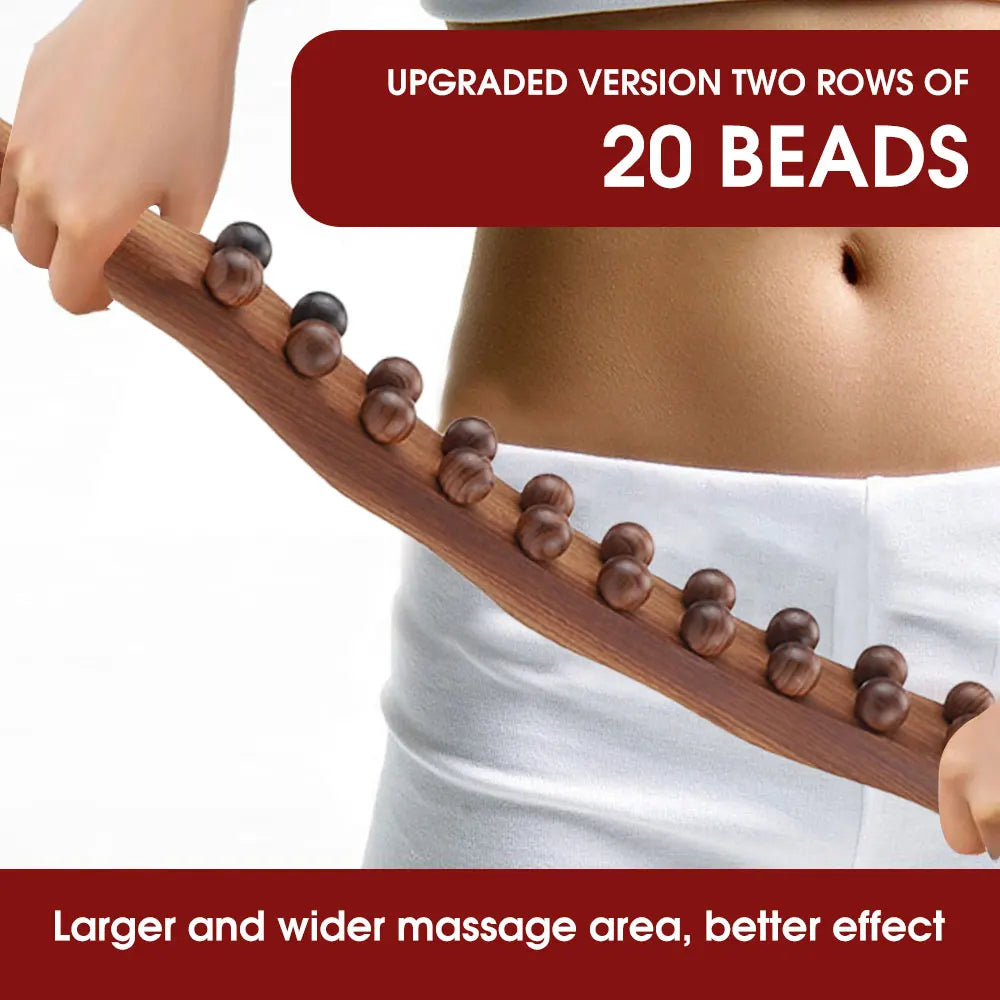 Gua Sha Massage Stick Back Dragage Méridiens Grattage Acupression 8/20 Perles Muscle carbonisé Rouleau de massage corporel relaxant