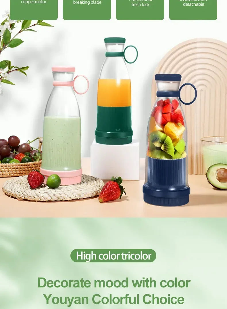 Presse-agrumes électrique Tasse 6 lames Mélangeur Milkshake Machine USB Portable Fruit Milk Mixing Tool Mini Fresh Juice Blender