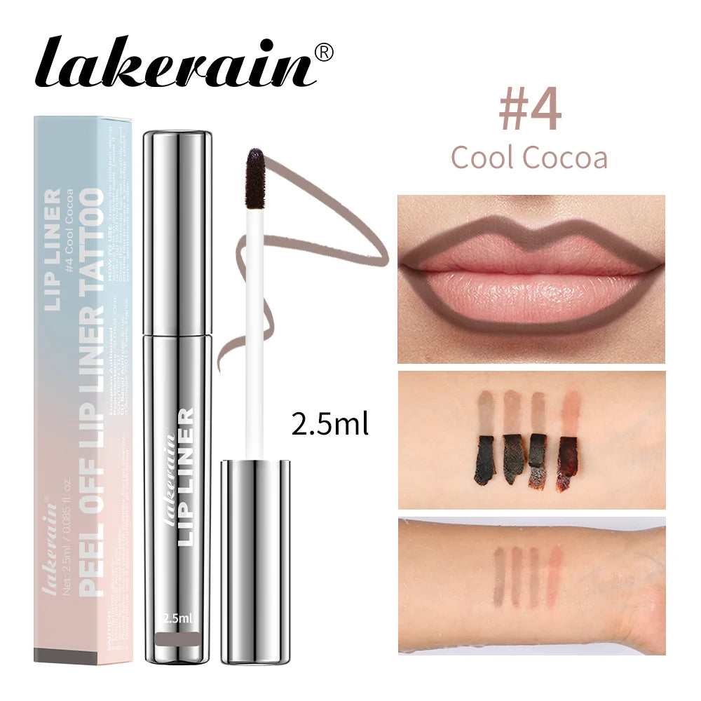 Crayon à lèvres imperméable Peel Off Tattoo Lipgloss Imperméable Longue durée Teinte pour les lèvres mates Contour brun Tear-off Lèvres Tache Cosmétique