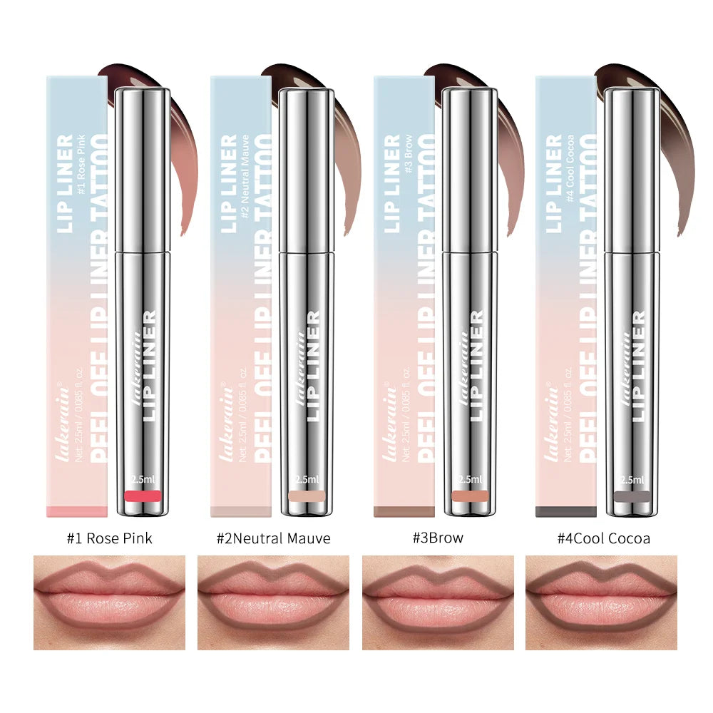 Crayon à lèvres imperméable Peel Off Tattoo Lipgloss Imperméable Longue durée Teinte pour les lèvres mates Contour brun Tear-off Lèvres Tache Cosmétique