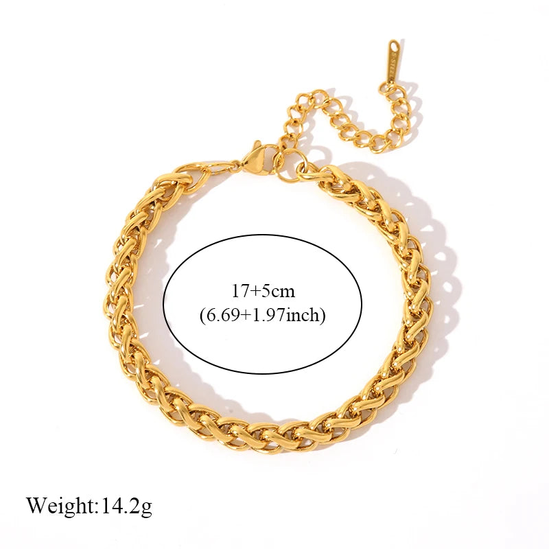 EILIECK Bracelet Torsadé en Acier Inoxydable 316L – Plaqué Or 18K, Étanche & Tendance Femme