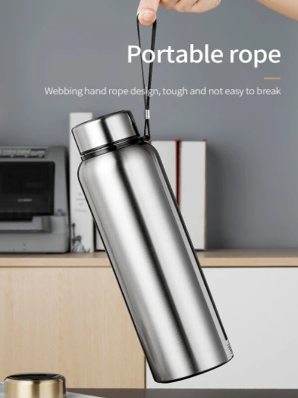 Bouteille thermos en acier inoxydable 1L, garde vos boissons chaudes ou froides – idéale pour eau, thé, café, avec flacon à vide performant.