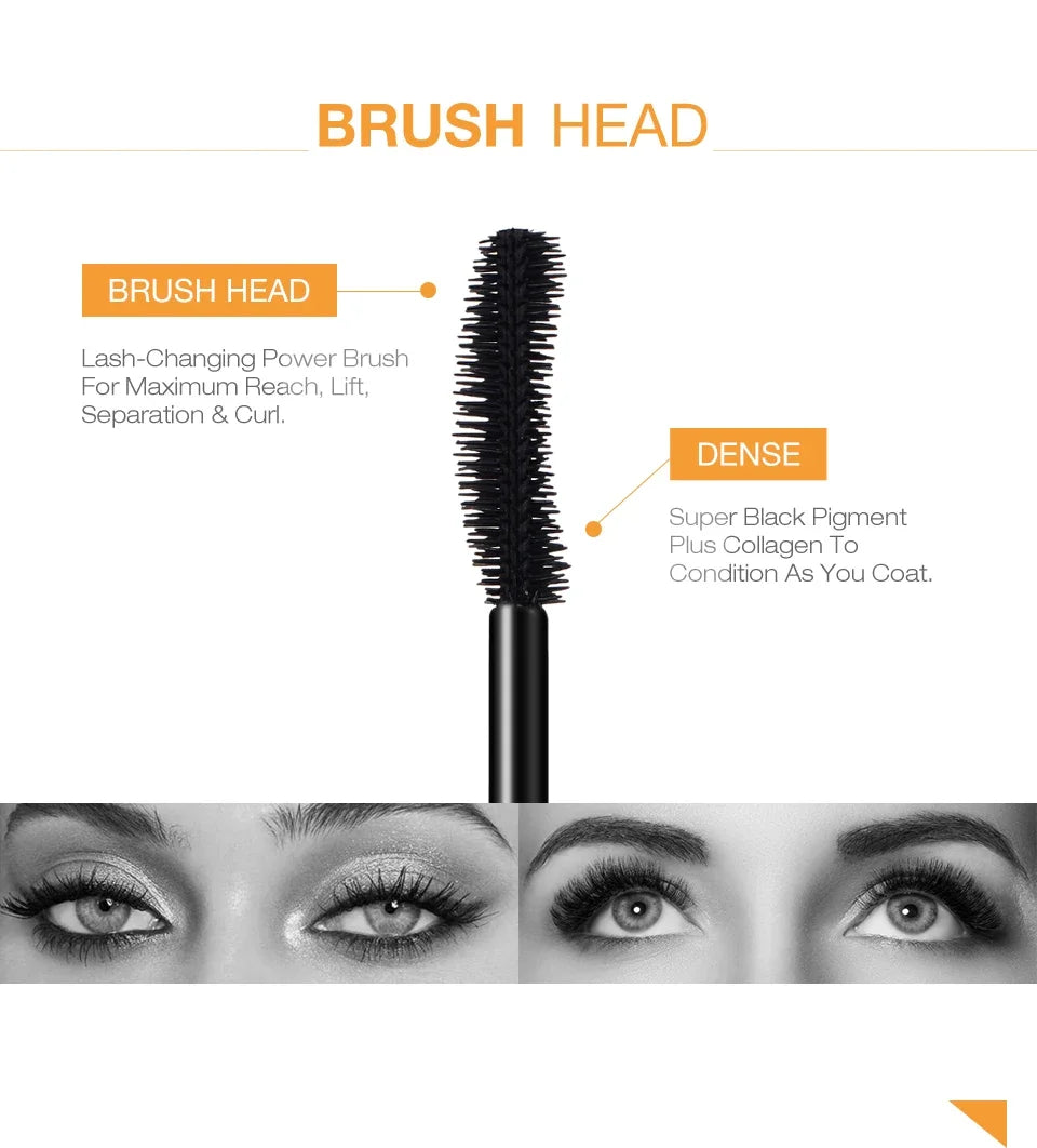 Mascara 3D Allongant Noir – Extension de Cils Effet Volume, Longueur et Définition