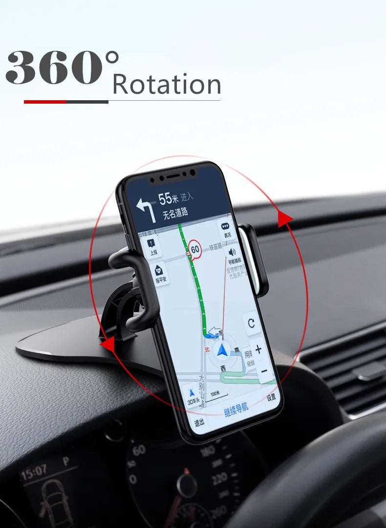 Support de téléphone de voiture rotatif 360 universels pour téléphone portable, tableau de bord de rack de voiture pour prise en main automatique