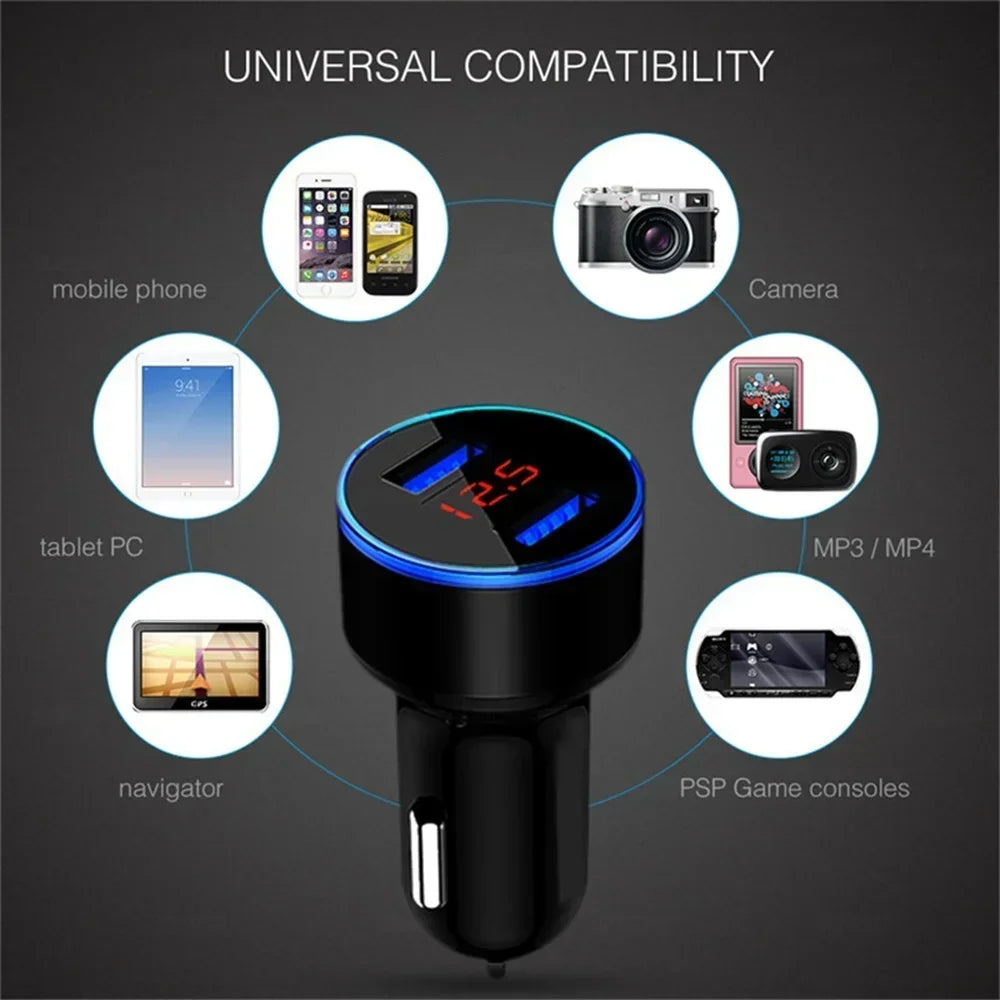 Chargeur de voiture rétractable 4 en 1 Chargeur de voiture à charge rapide avec câble USB de type C et 2 ports de charge de type C, chargeur de voiture universel