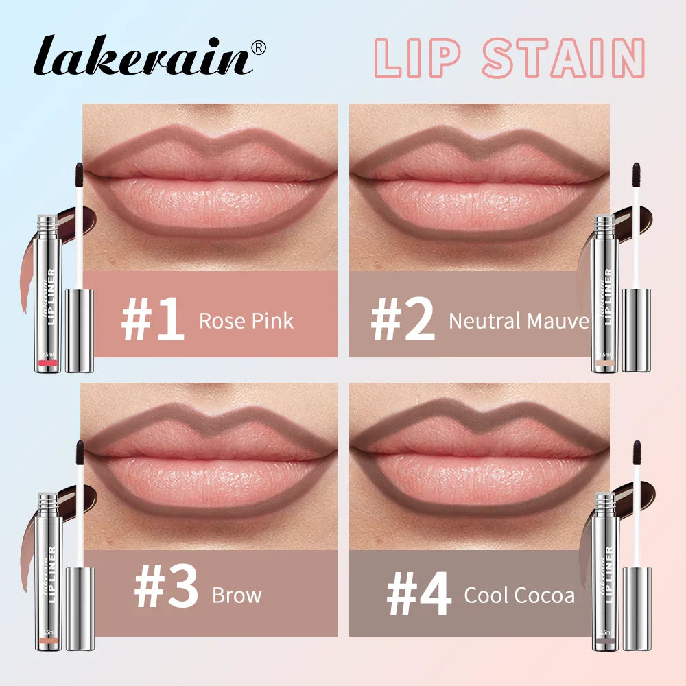 Crayon à lèvres hautement pigmenté Tatouage Matte Peel Off Améliorer le liner pour les lèvres Lasting Lip Stain Waterproof 4Colors Transfer-proof Lipstic