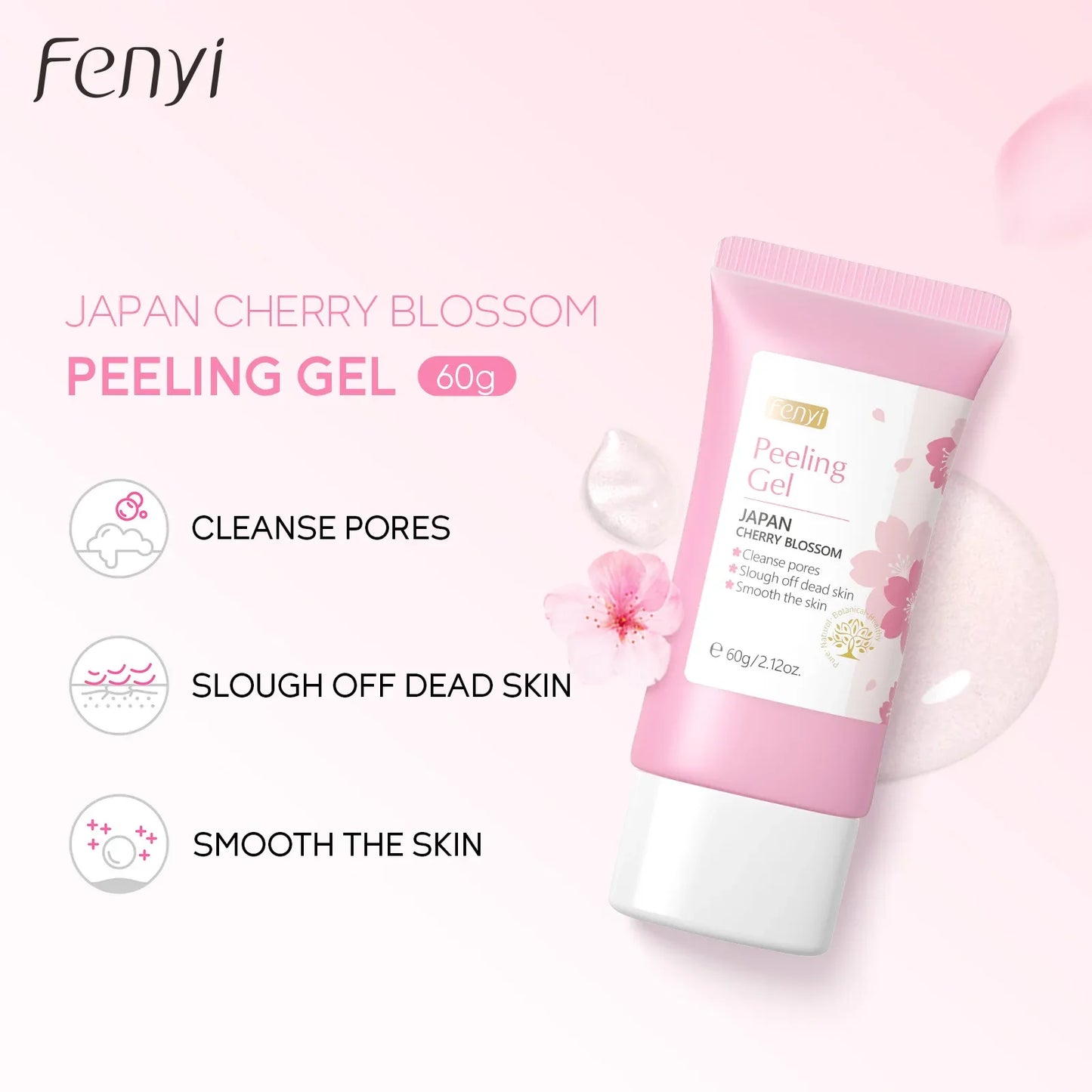 Gel exfoliant nettoyant en profondeur pour le visage LAIKOU, hydratant 60 g