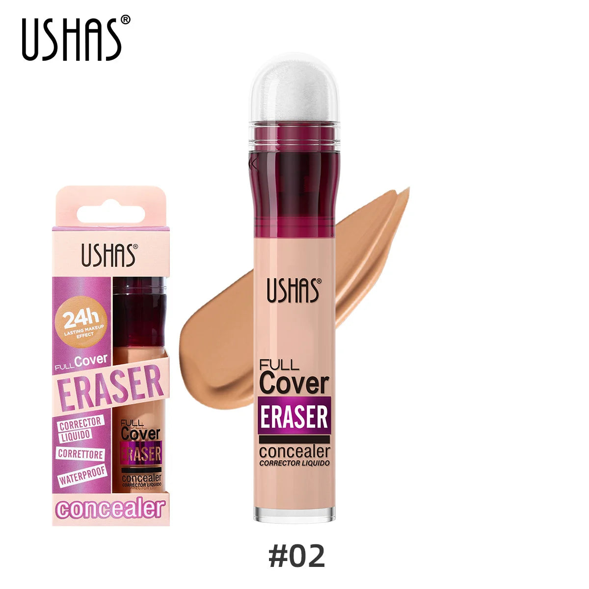 USHAS 12 couleurs tête d'éponge rotative fond de teint liquide anti-correcteur longue durée liquide n'enlève pas le maquillage correcteur imperméable