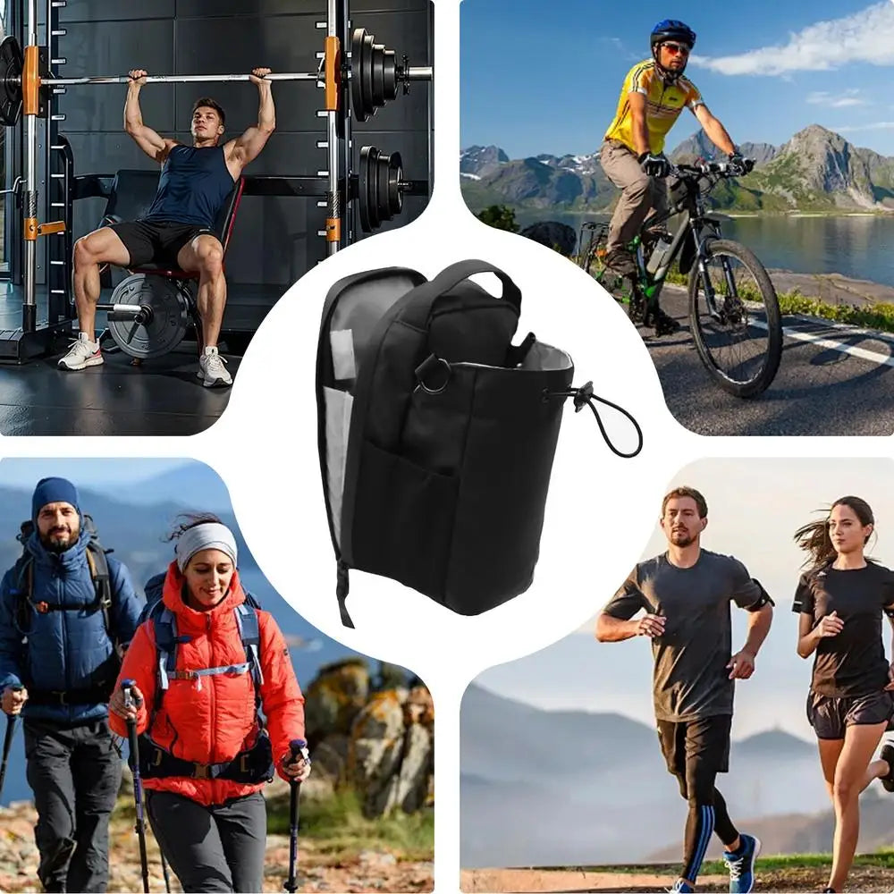 Sac à bandoulière magnétique pour salle de sport Bouteille d’eau et support de téléphone Sac à bandoulière imperméable pour les sports de plein air Accessoires de fitness de voyage