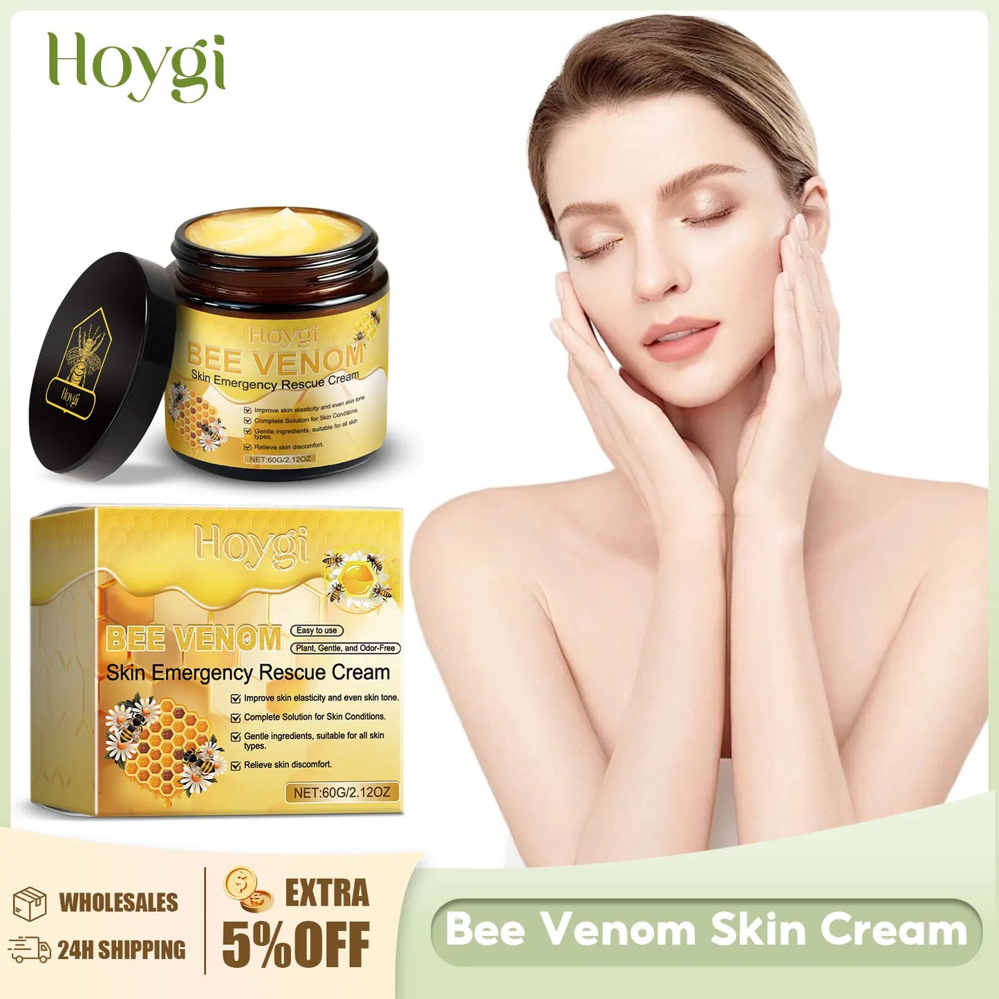 Crème de venin d'abeille Soulage les rougeurs, répare les dommages, renforce la peau, barrière cutanée, hydratant en profondeur, soins de la peau, crème pour le corps nourrissante