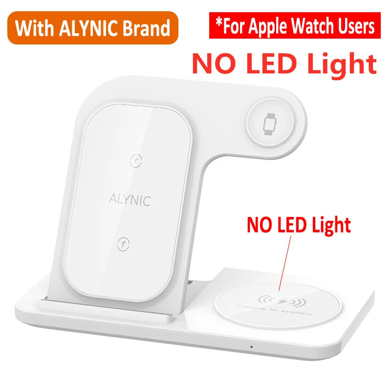 Support de chargeur sans fil pliable 3 en 1 pour iPhone 15 14 13 12 Pro Max Mini iWatch AirPods 3/2 Support de station de charge rapide