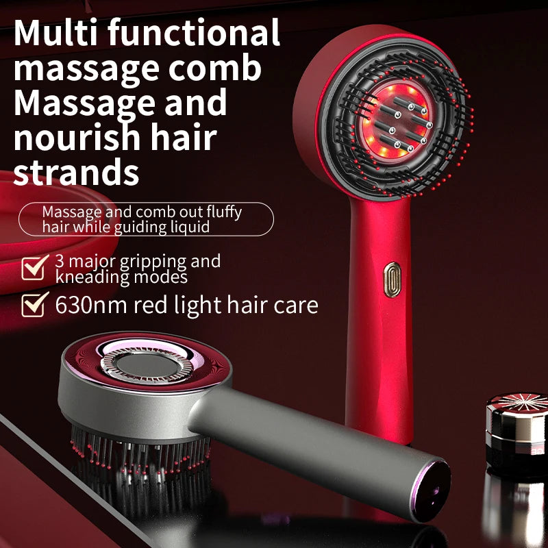 Brosse de massage à vibration électrique, portable, Applicateur liquide Masseur de cuir chevelu et Croissance des cheveux.