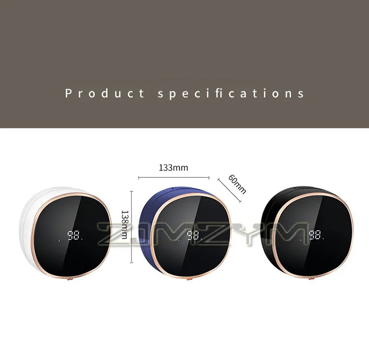 Distributeur de savon intelligent à 3 vitesses Lave-mains à induction sans contact Distributeur de savon liquide mural avec affichage numérique de température