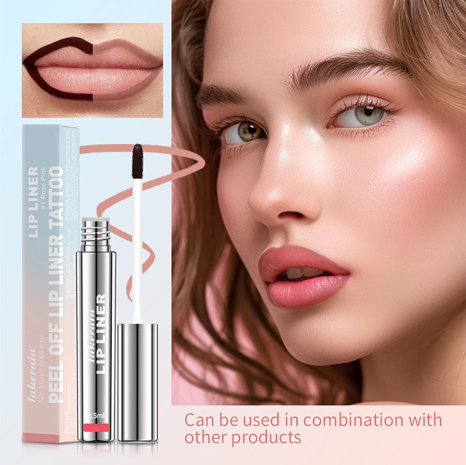 Crayon à lèvres imperméable Peel Off Tattoo Lipgloss Imperméable Longue durée Teinte pour les lèvres mates Contour brun Tear-off Lèvres Tache Cosmétique
