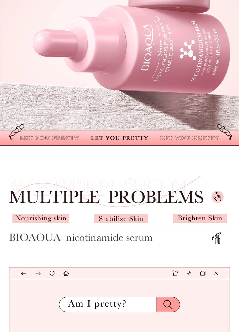 BIOAQUA – Sérum Visage Concentré à la Vitamine C, Rétinol & Acide Hyaluronique, Essence Anti-Âge Éclaircissante.