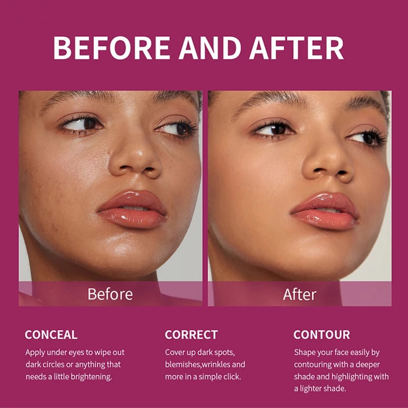 USHAS 12 couleurs tête d'éponge rotative fond de teint liquide anti-correcteur longue durée liquide n'enlève pas le maquillage correcteur imperméable