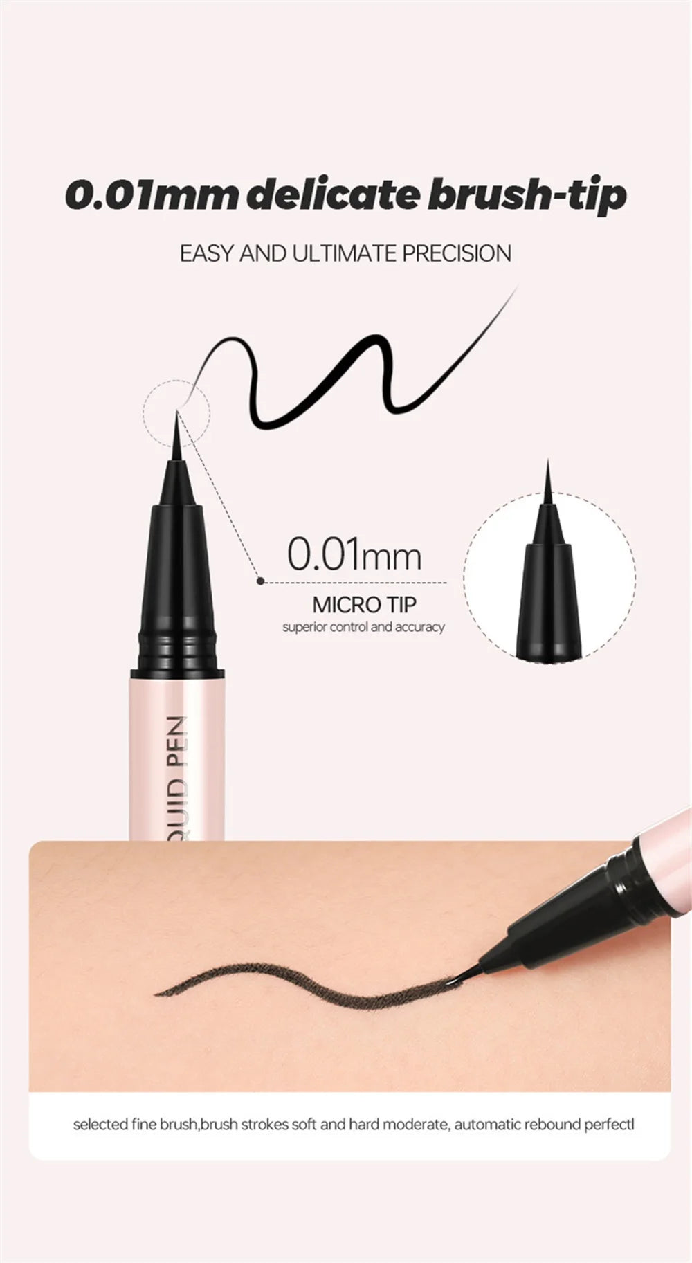Waterproof Black Liquid Eyeliner Pen Ultra-Fine Anti Smudge Lasting Smooth Lying Silkworm Eyes Liner Pencils Eye Makeup Tools