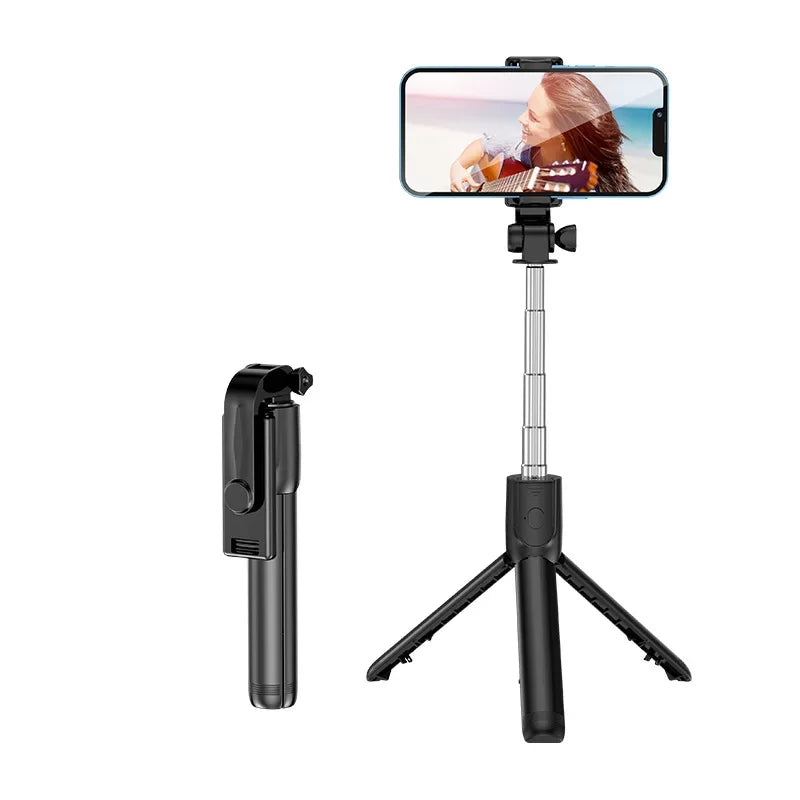 Trépied extensible Selfie Stick Trépied téléphonique avec selfies de groupe/diffusion en direct/enregistrement vidéo compatible avec tous les téléphones portables
