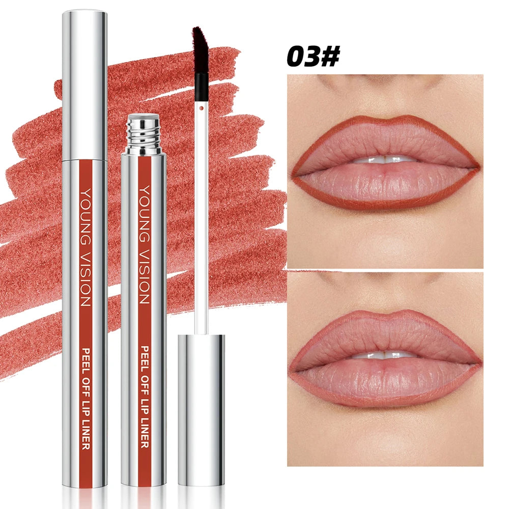 YOUNG VISION Tear-Off Lip Liner Peel-Off Lip Liner Matte Smudge-Free Hook & Loop Lip Pencil Crayon de maquillage 3 couleurs