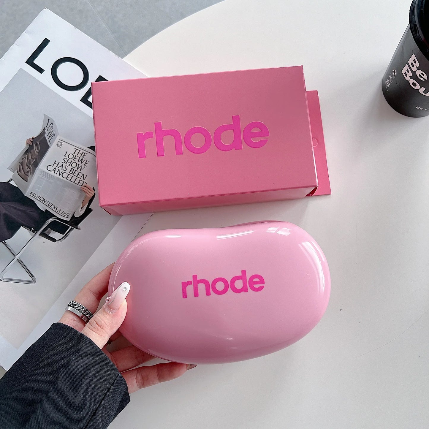 Sac de portable en silicone avec miroir, rouge à lèvres, blush, hydratant, brillant à lèvres