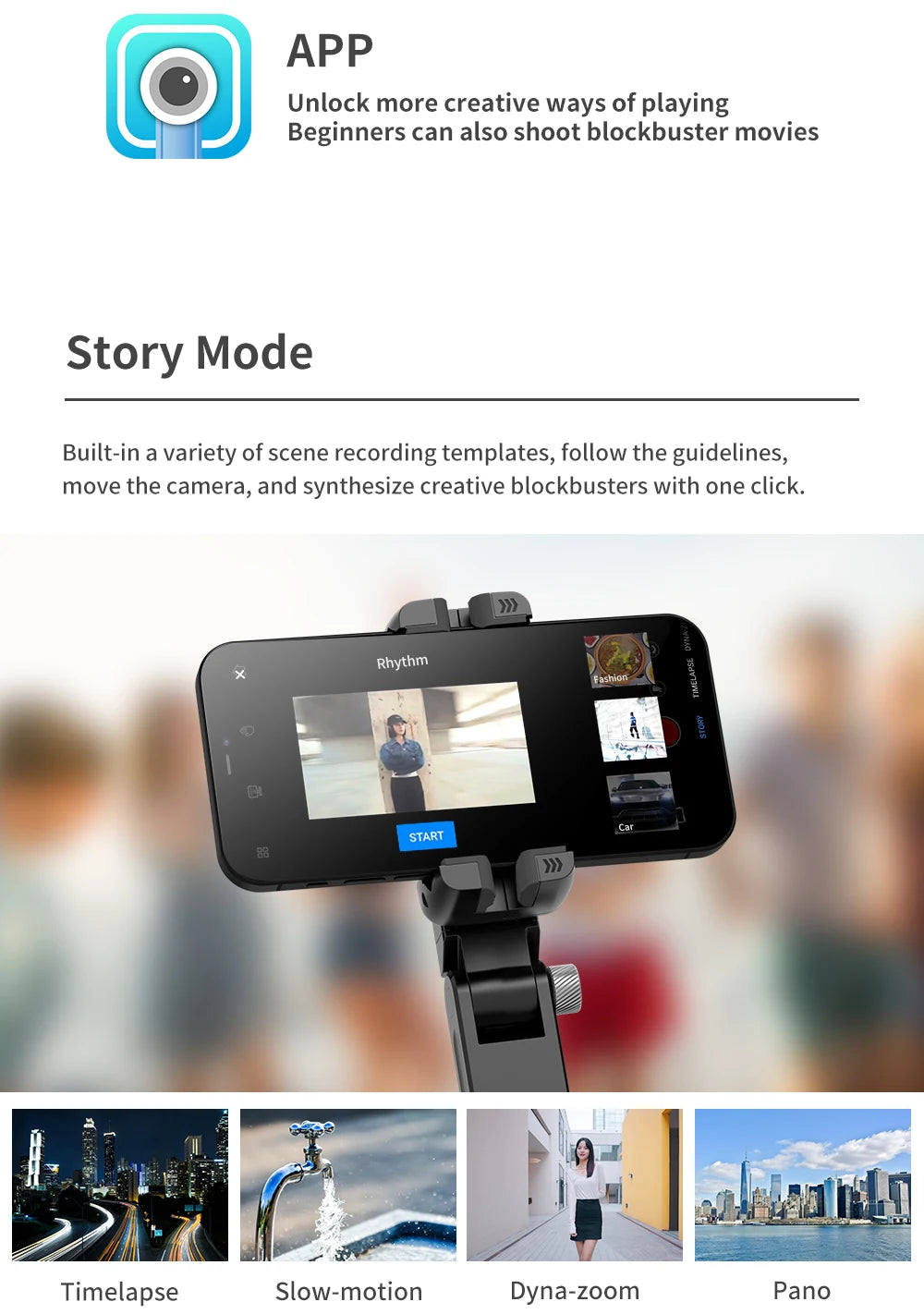 Selfie Stick Téléphone Cardan Stabilisateur Pour iPhone Android Action Caméra Trépied Téléphone Portable Cellule Mobile Smartphone Poignée Poignée Vidéo