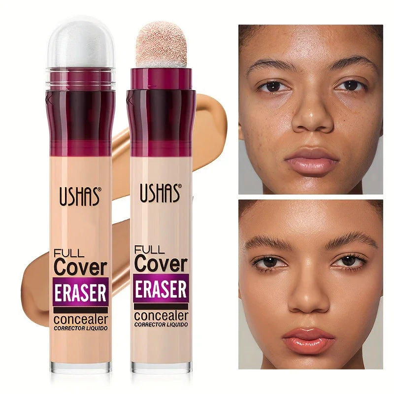 USHAS 12 couleurs tête d'éponge rotative fond de teint liquide anti-correcteur longue durée liquide n'enlève pas le maquillage correcteur imperméable