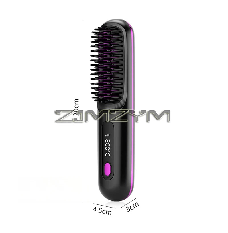 Lisseur à cheveux sans fil Lisseur à cheveux plats portable avec écran LCD Affichage numérique Outil de coiffure pour cheveux raides et bouclés