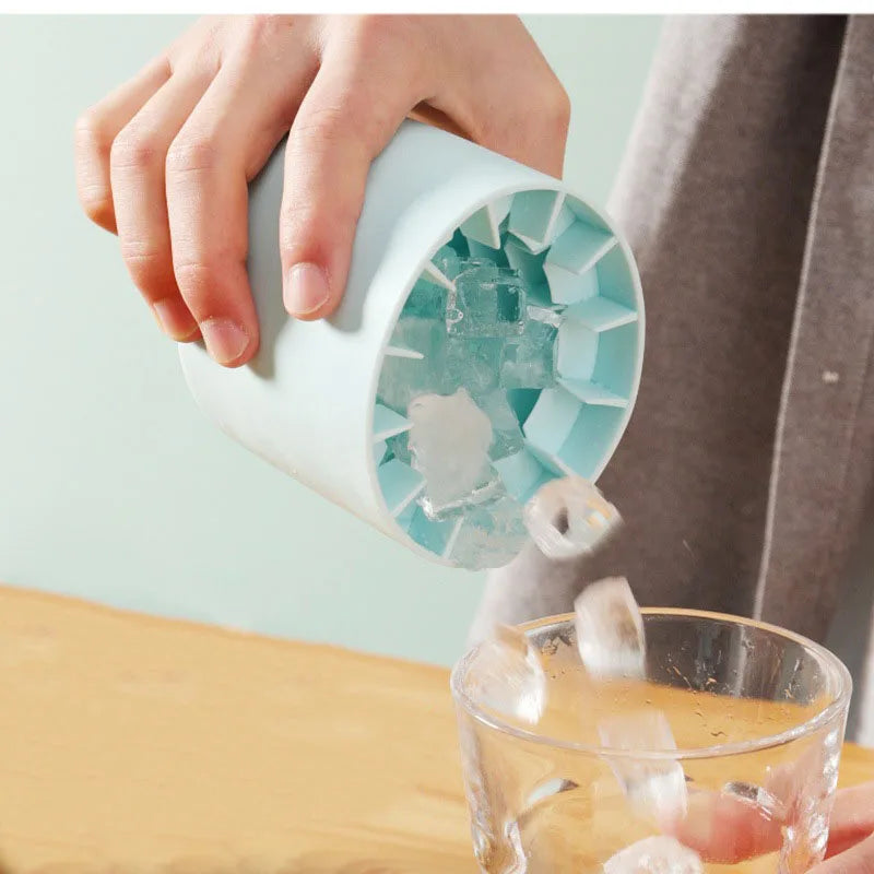 Moule à glaçons en silicone Seau à glace rond Été Fait maison DIY Réfrigérateur Freeze Ice Maker Creative Ice Cube Mold Barware Tools