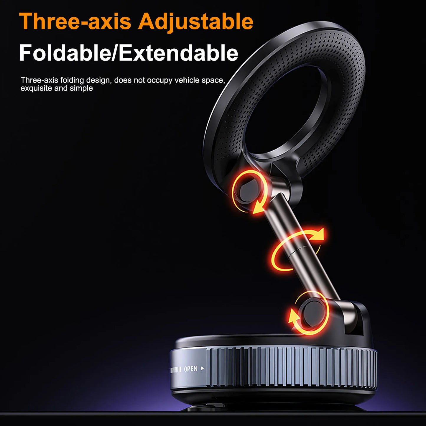 Pour le support de téléphone de voiture Magsafe 360 support. d'adsorption sous vide intelligent Support de pare-brise, magnétique stable