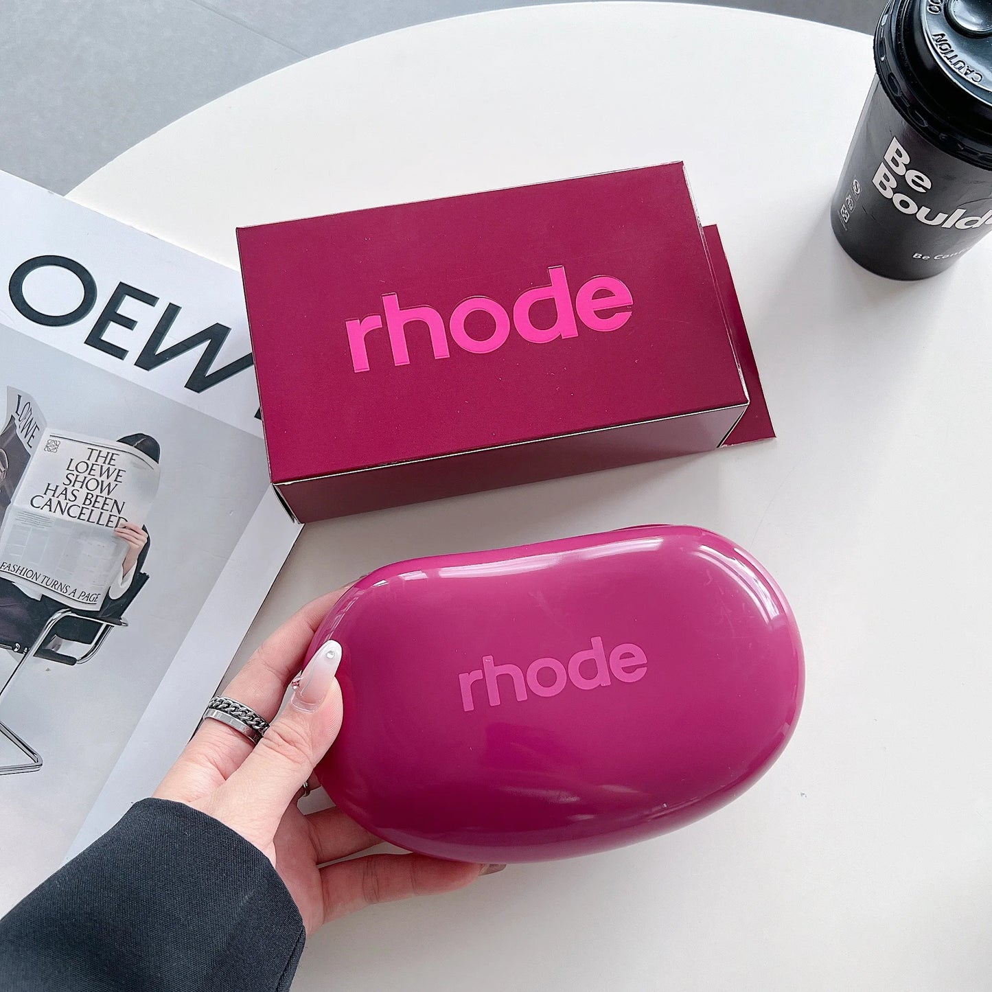 Sac de portable en silicone avec miroir, rouge à lèvres, blush, hydratant, brillant à lèvres