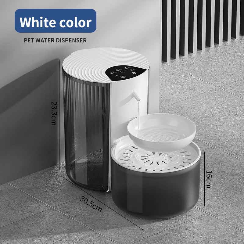 Fontaine à Eau Automatique Sans Fil 3L – Rechargeable & Intelligente | Distributeur pour Chats et Chiens – Sans Filtre