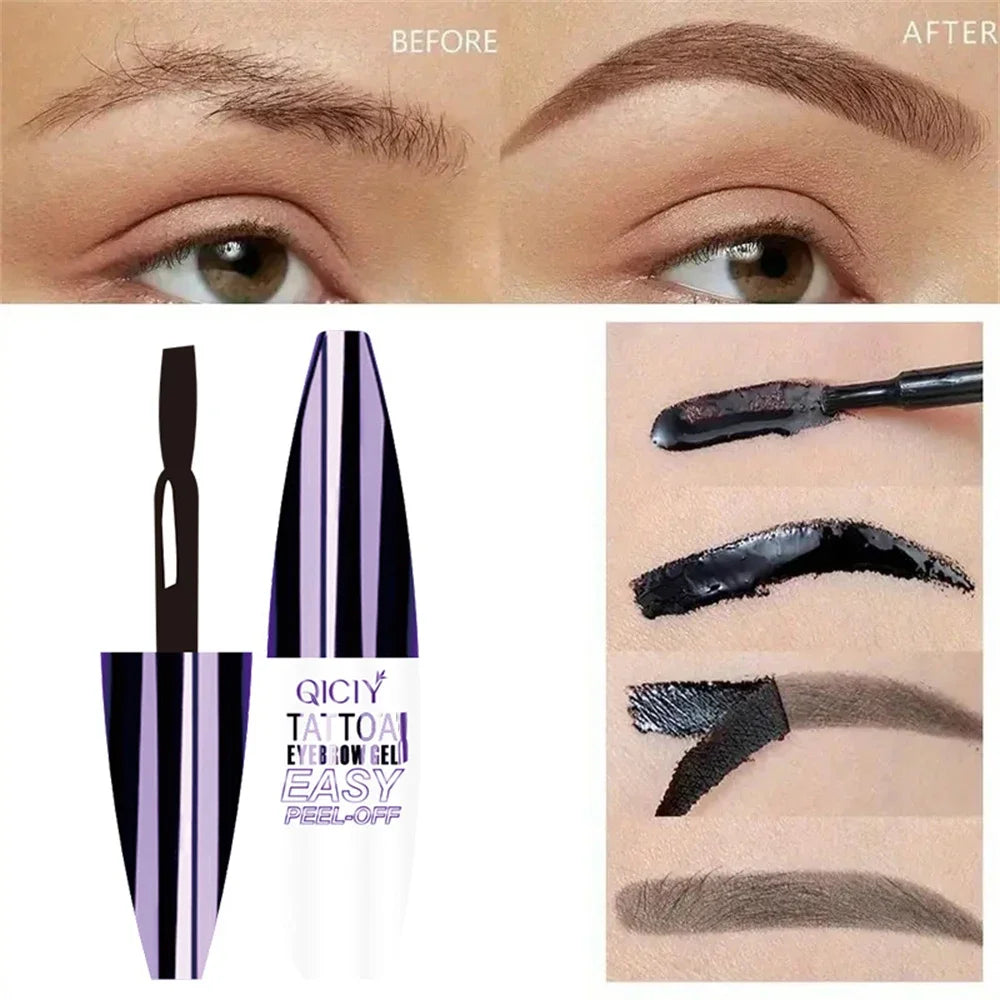 Tatouage d’une durée de 3 jours, types de crème de gel pour sourcils faciles à décoller, cosmétiques imperméables résistants à la transpiration, résistants à la transpiration, longue durée