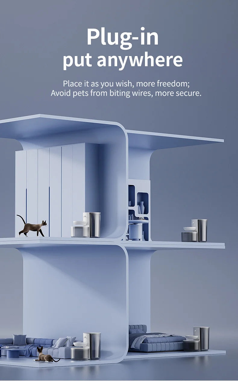 Fontaine à Eau Automatique Sans Fil 3L – Rechargeable & Intelligente | Distributeur pour Chats et Chiens – Sans Filtre