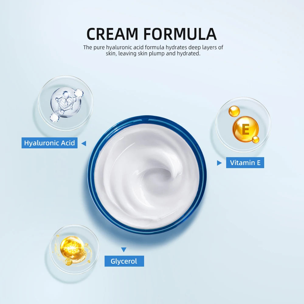 Crème en gel à l'acide hyaluronique Hydratant pour le visage hydratant pour hydrater et lisser la peau extra-sèche Nourrir améliorer le grains de peau