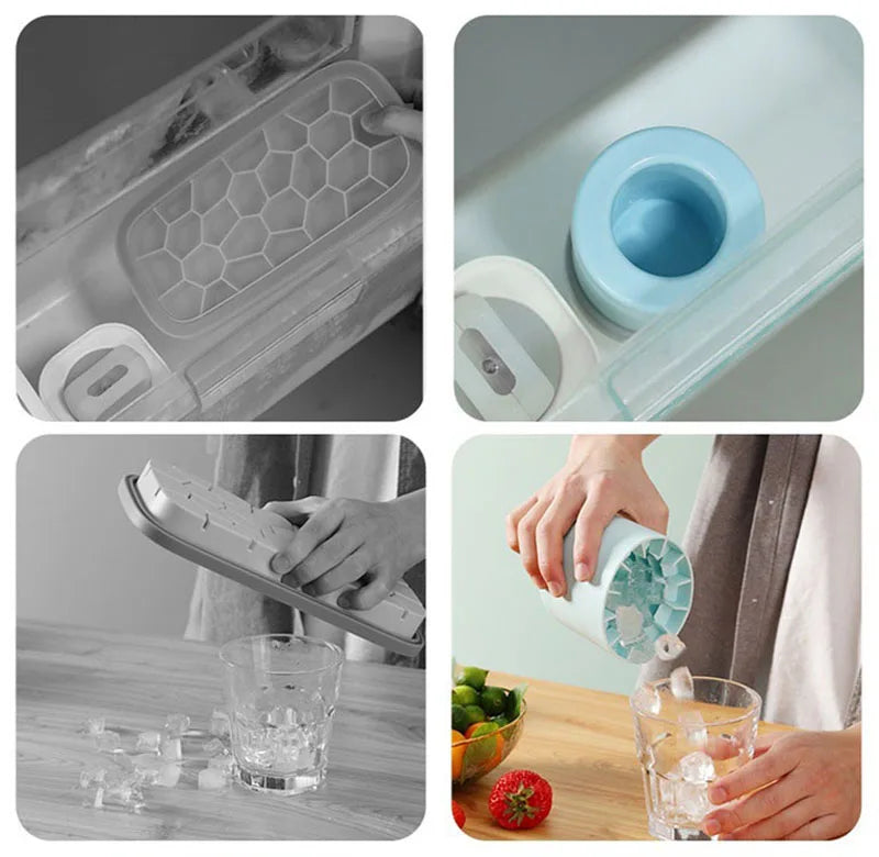 Moule à glaçons en silicone Seau à glace rond Été Fait maison DIY Réfrigérateur Freeze Ice Maker Creative Ice Cube Mold Barware Tools